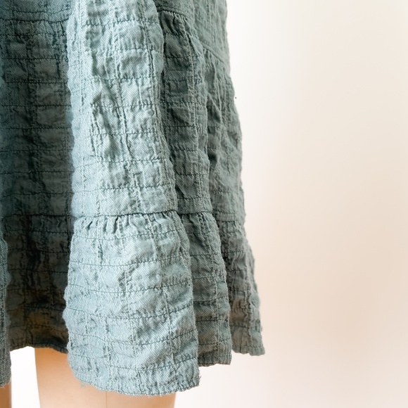 Sage Green Tiered Ruffled Babydoll Tunic Dress with Pockets Fairy - Large - Picture 7 of 10